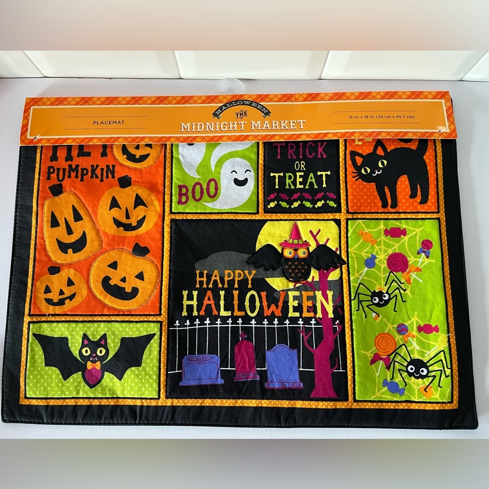 Midnight Market set of 4 Halloween placemats